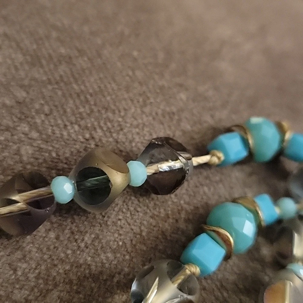 Handmade Long Vintage Czech Glass Knotted Necklace